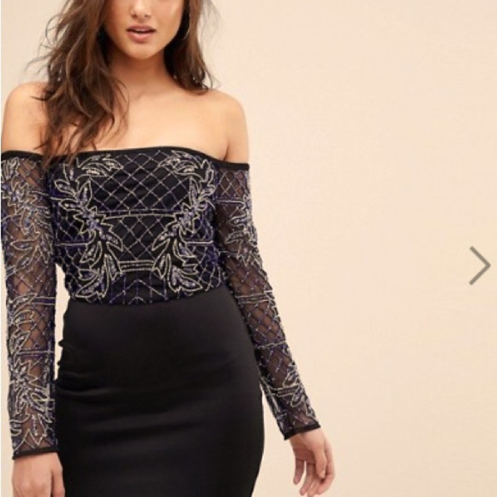 NWT ASOS beaded mini dress